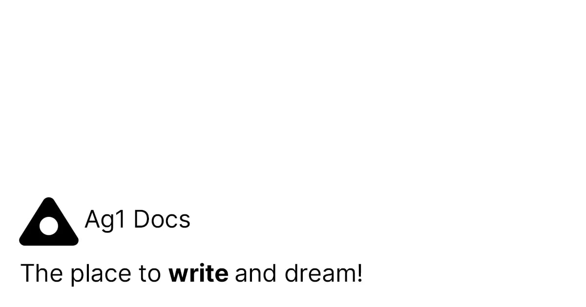 AG1 Docs