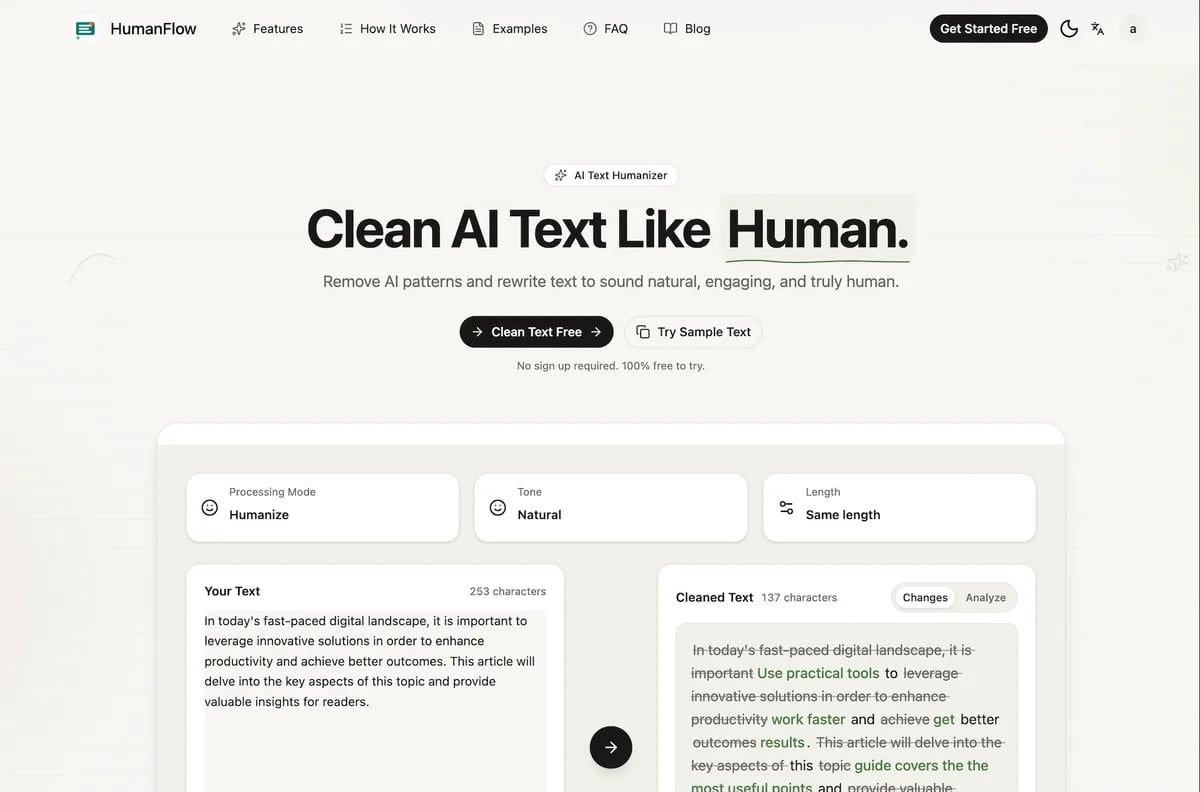 AI Text Cleaner (HumanFlow)