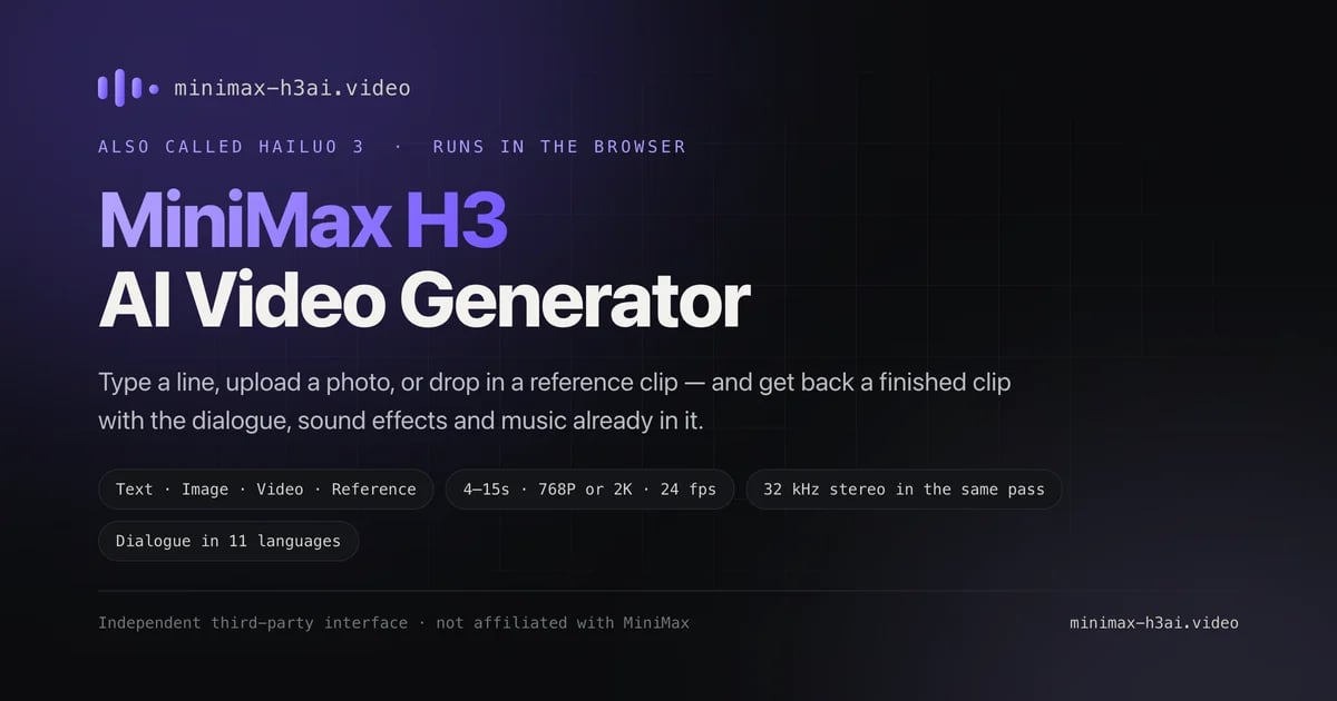 MiniMax H3 AI Video Generator