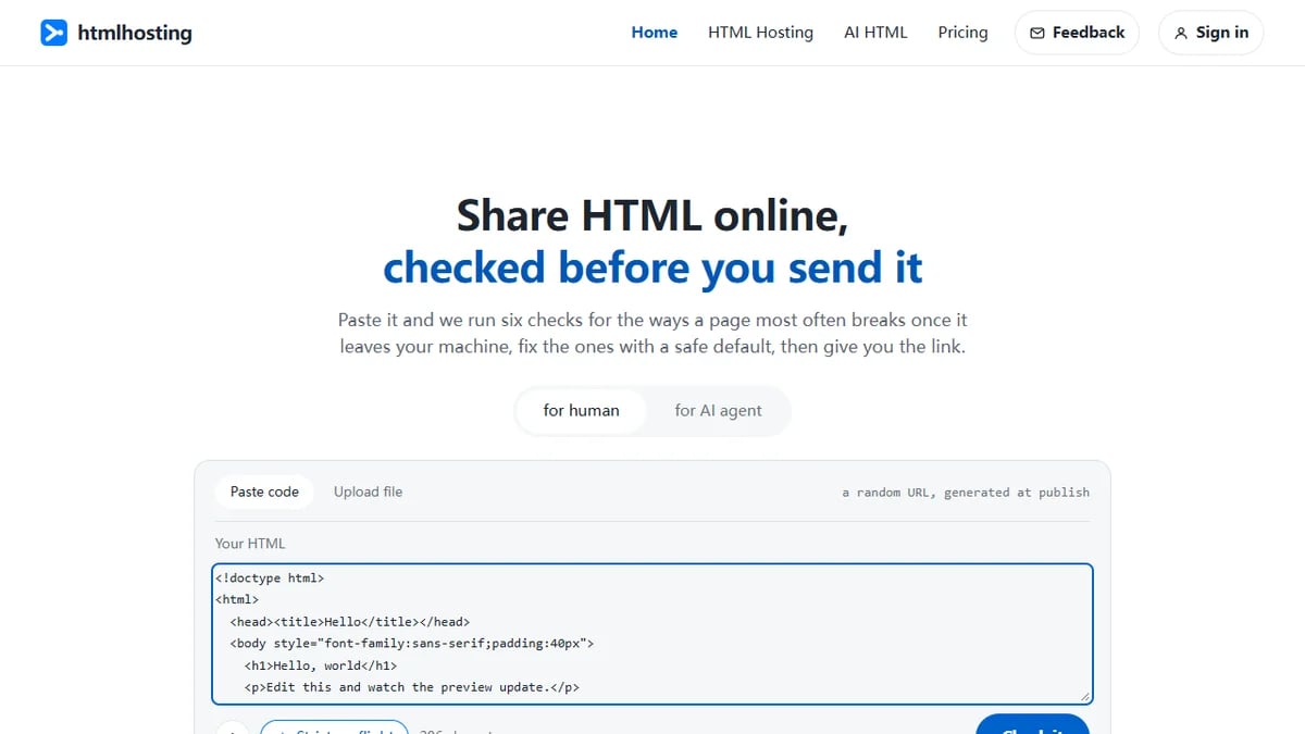 HTML Hosting