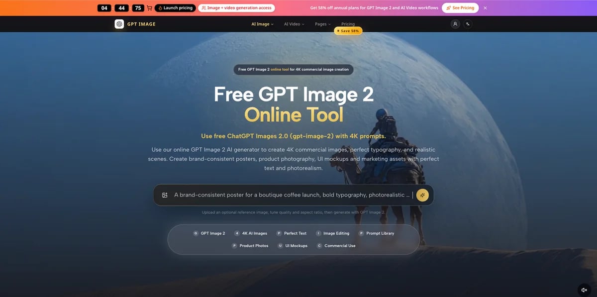 Free GPT Image 2 Online Tool