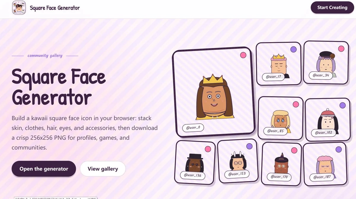 Square Face Generator
