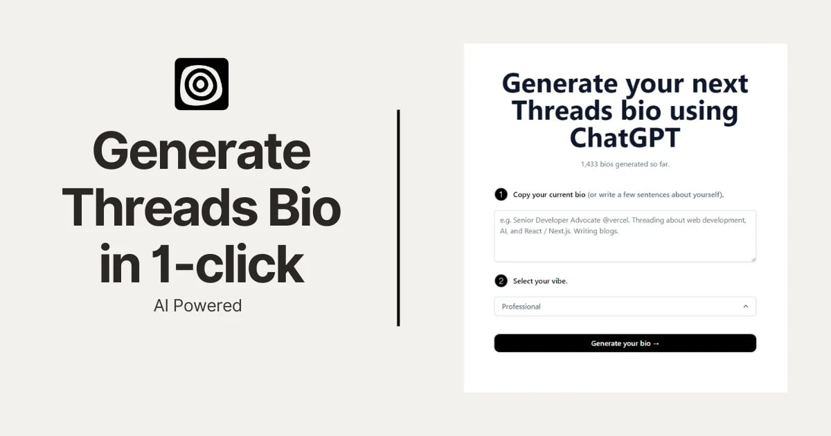 Threads Bio Generator