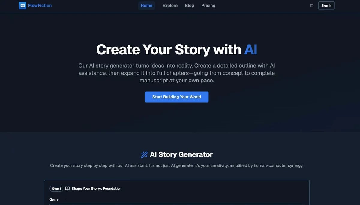 Flow Fiction:AI Story Generator Flow Fiction:AI Story Generator