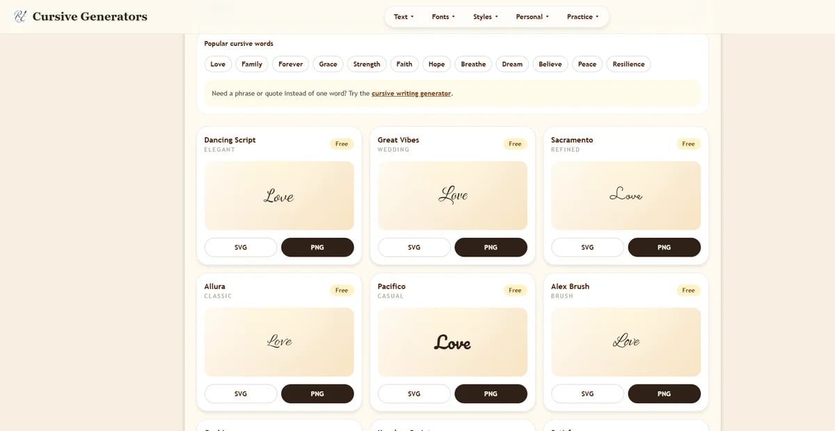 Cursive Generator Cursive Generator